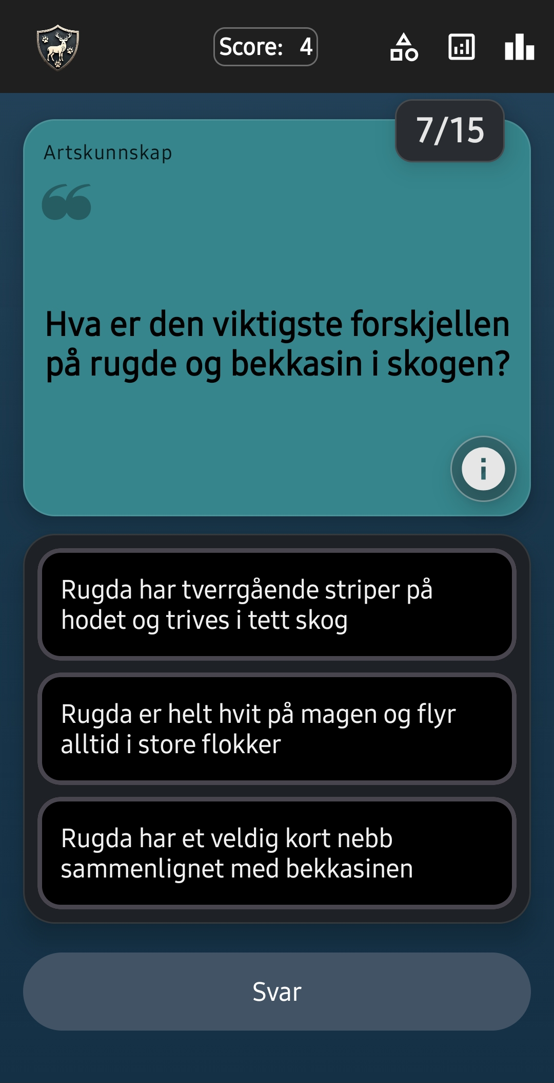 Spørsmål i appen